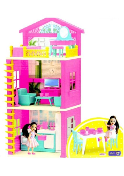 Lola 3 Katlı Prenses Temalı Ev Oyun Seti Dayanıklı Plastik Malzeme Türkiye Üretimi indirimleri