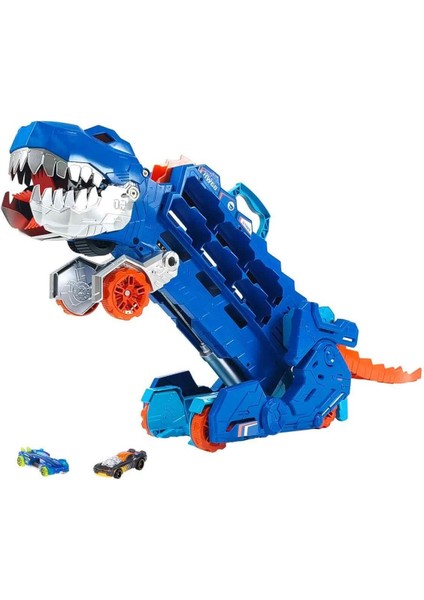 Ultimate T-Rex Dinozor Temalı Işıklı Sesli Dönüşebilen Dayanıklı Plastik Araç Taşıyıcı Oyun Seti