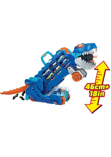 Ultimate T-Rex Dinozor Temalı Işıklı Sesli Dönüşebilen Dayanıklı Plastik Araç Taşıyıcı Oyun Seti