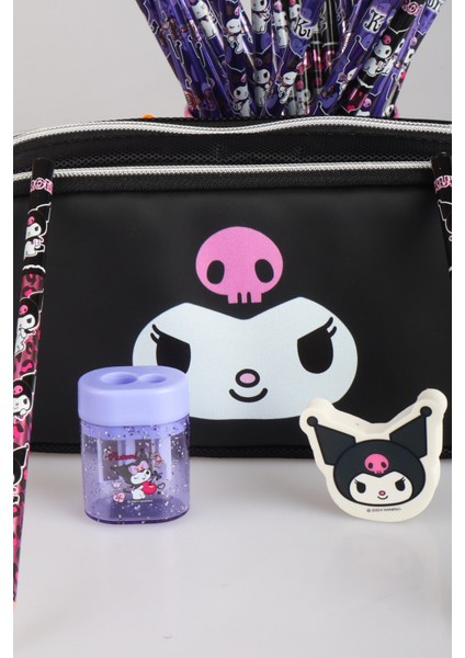 "dekomus Cep Defteri Hediyeli" Lisanslı Kuromı "shadow Chıc" Koleksiyonu Kalem Çantası,2 Adet Kurşun Kalem,silgi ve Kalemtraş Kırtasiye Seti