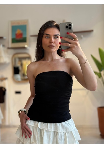 Siyah Straplez Bluz fiyatları