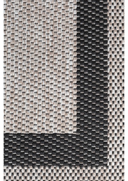 Sisal Plus Siyah Bordürlü Halı Bej Bordürlü Sisal Kilim