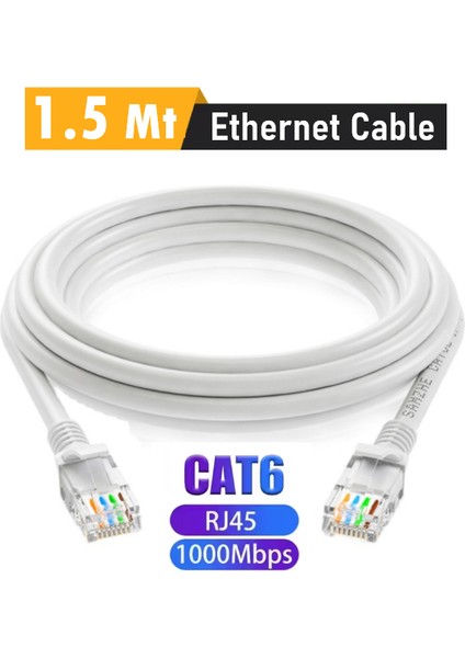 (1.5 Metre) Cat6 Internet Kablosu Utp Patch Lan 1000 Mbps 250MHZ