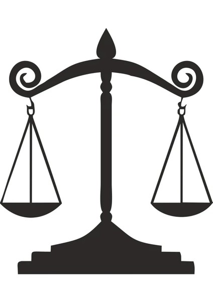 Adalet Terazi Sticker 20 cm Siyah Renk