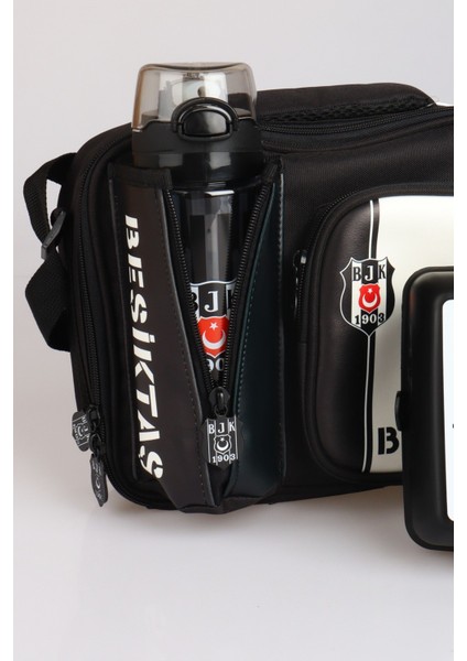 Yeni Sezon Lisanslı Beşiktaş 3 Bölmeli Çubuklu Beslenme Çantası,beslenme Kabı ve Matara Seti