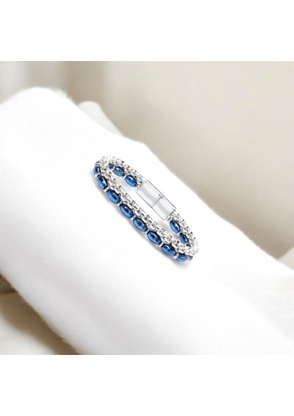 Çelik Zincirli Gümüş Ve Mavi Arpa Hematit Bileklik 31832B21D5 modelleri