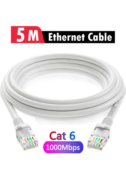 5 Metre Cat6 Internet Kablosu Ethernet Utp Patch High Speed 1000 Mbps