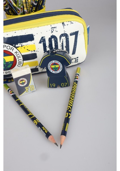 Dekomus Ile Lisanslı Fenerbahçe Kalem Çantası,2'li Kurşun Kalem,silgi ve Çift Bıçaklı Kalemtraş Seti fiyatları