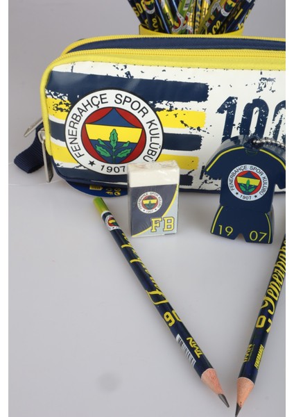 Dekomus Ile Lisanslı Fenerbahçe Kalem Çantası,2'li Kurşun Kalem,silgi ve Çift Bıçaklı Kalemtraş Seti modelleri