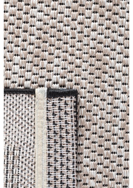 Sisal Plus Siyah Bordürlü Halı Bej Bordürlü Sisal Kilim