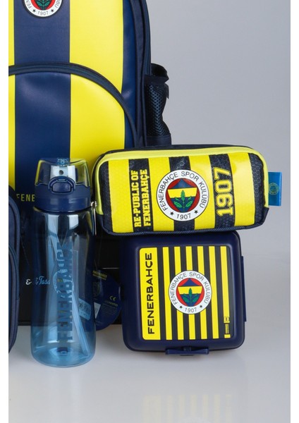 Yeni Sezon Lisanslı Fenerbahçe Full Set Çubuklu Okul,3 Bölmeli Beslenme Çantası ve Kalem Çantası Ile 700 ml Matara,beslenme Kabı modelleri