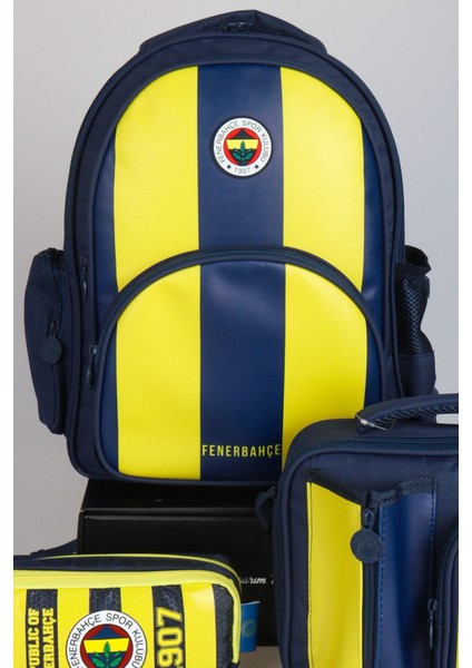 Yeni Sezon Lisanslı Fenerbahçe Çubuklu Okul Çantası,3 Bölmeli Beslenme Çantası ve Kalem Çantası Seti fiyatları