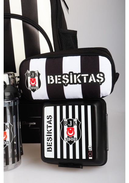 Yeni Sezon Lisanslı Beşiktaş Full Set Çubuklu Okul,beslenme ve Kalem Çantası Ile Beslenme Kabı,matara