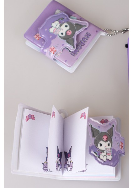 "dekomus Islak Mendil Hediyeli" Yeni Sezon Lisanslı Kuromı 6 Renkli Tükenmez Kalem ve Not Defteri 2'lisi modelleri