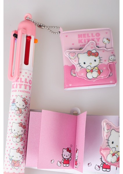 "dekomus Islak Mendil Hediyeli" Yeni Sezon Lisanslı Hello Kıtty 6 Renkli Tükenmez Kalem ve Not Defteri 2'lisi fırsatları