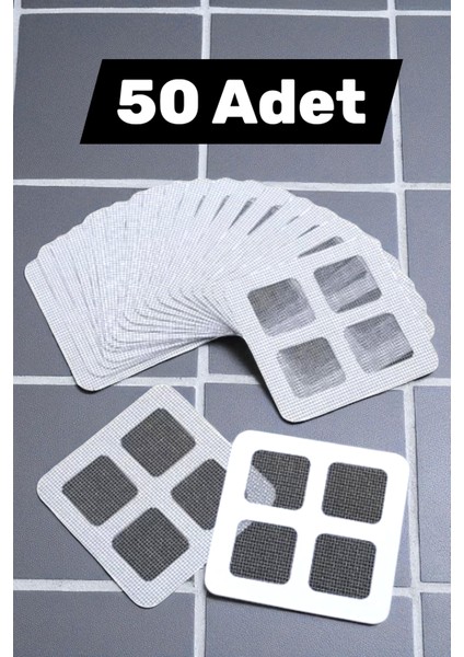 50 Adet Kendinden Yapışkanlı Gider Kapağı Çelik Pislik Tutucu Gider Kapatıcı