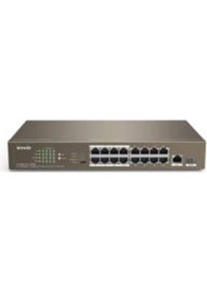 TEF1118P-16-150W 16 Port Poe+ 10-100 Switch Çelik Kasa Rack Mount