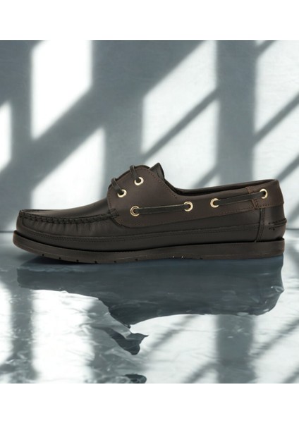 Siyah Kahve Ortopedik Dikişli Hakiki Deri Günlük Ayakkabı