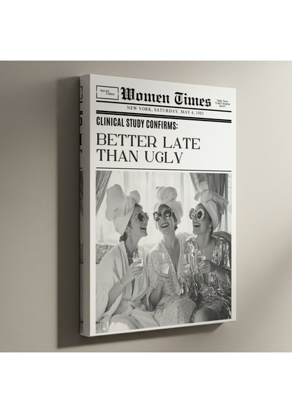 Kadınlar ve Şampanya ile Gazete Baskısı Tablosu