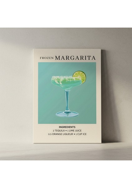 Donmuş Margarita Kokteyli Illüstrasyon Tablosu fiyatları