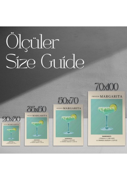 Donmuş Margarita Kokteyli Illüstrasyon Tablosu modelleri