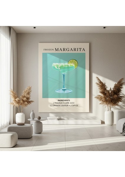 Donmuş Margarita Kokteyli Illüstrasyon Tablosu fırsatları