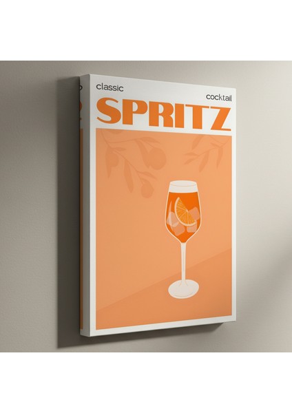 Klasik Aperol Spritz Kokteyli Illüstrasyon Tablosu