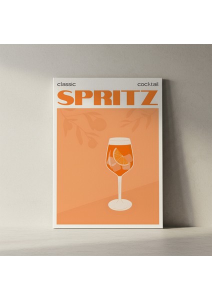 Klasik Aperol Spritz Kokteyli Illüstrasyon Tablosu fiyatları