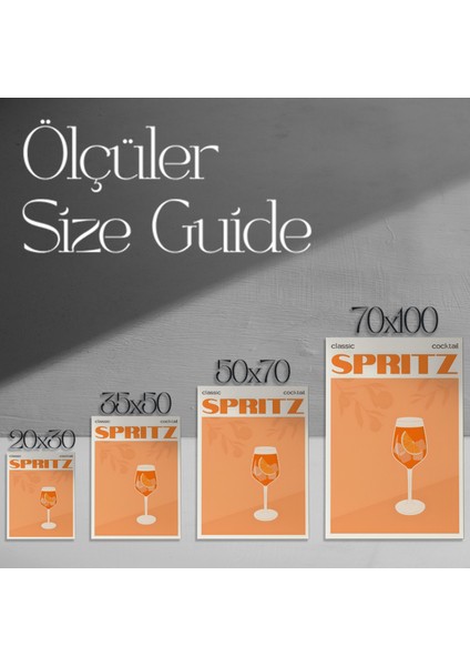 Klasik Aperol Spritz Kokteyli Illüstrasyon Tablosu modelleri