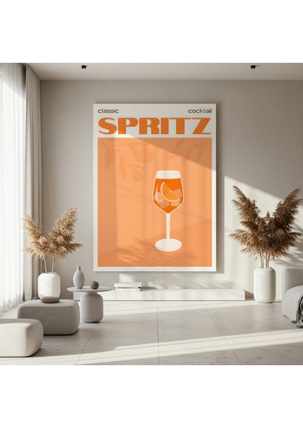 Klasik Aperol Spritz Kokteyli Illüstrasyon Tablosu fırsatları