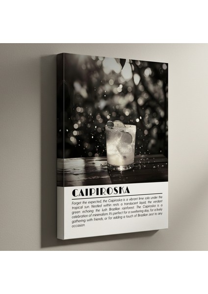 Caipiroska Kokteyli Minimalist Siyah Beyaz Tablosu