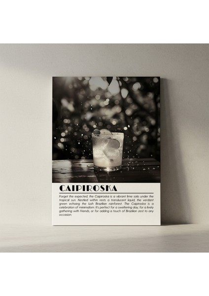 Caipiroska Kokteyli Minimalist Siyah Beyaz Tablosu fiyatları