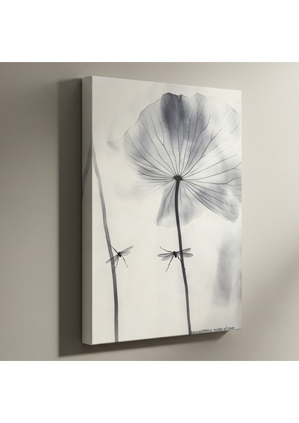 Lotus ve Yaban Arıları Soyut Sanat Tablosu