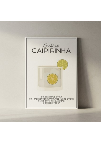 Modern Caipirinha Kokteyl Illüstrasyon Tablosu fiyatları