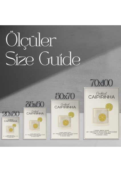 Modern Caipirinha Kokteyl Illüstrasyon Tablosu modelleri