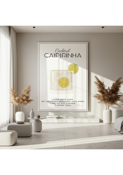 Modern Caipirinha Kokteyl Illüstrasyon Tablosu fırsatları