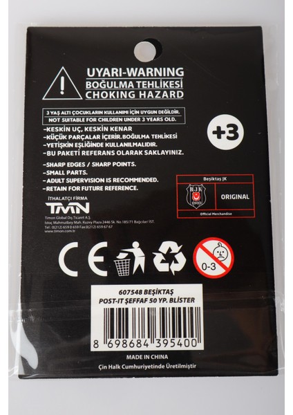 "dekomus Cep Defteri Hediyeli" Lisanslı Beşiktaş "tekli" Şeffaf Post-It 50 Yaprak indirimleri