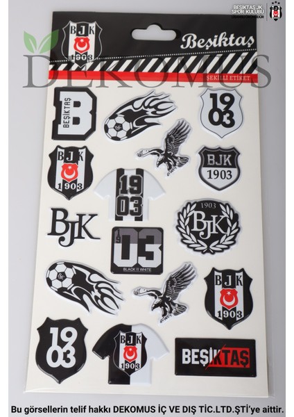 "dekomus Cep Defteri Hediyeli" Lisanslı Beşiktaş 3D Şekilli Etiket/stıcker fiyatları