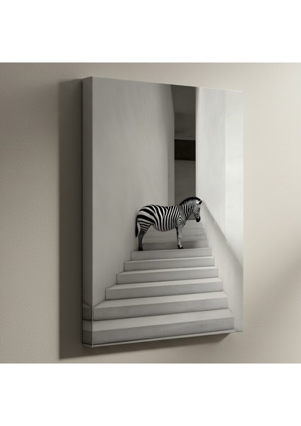Minimalist Zebra Merdiven Sanatı Tablosu