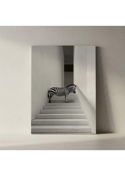 Minimalist Zebra Merdiven Sanatı Tablosu fiyatları