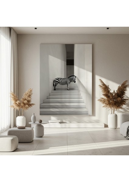 Minimalist Zebra Merdiven Sanatı Tablosu fırsatları