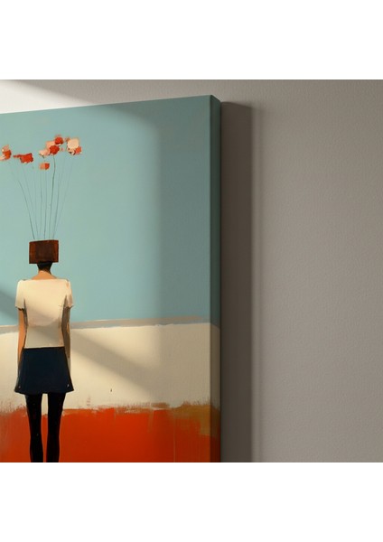 Soyut Kadın Figürü ve Çiçekler Tablosu indirimleri