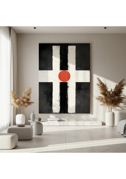 Soyut Minimalist Kırmızı Nokta Tablosu fırsatları