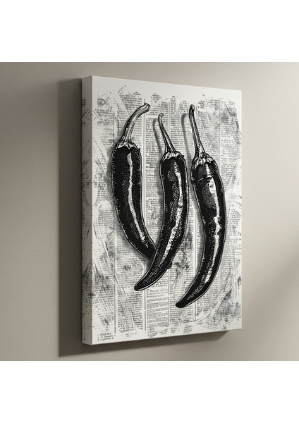 Üç Biber Soyut Sanat Tablosu