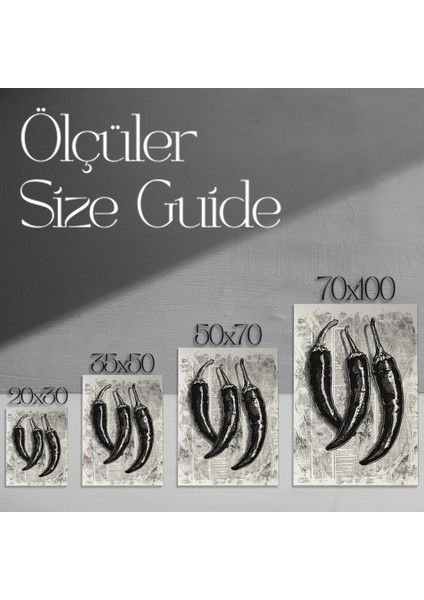 Üç Biber Soyut Sanat Tablosu modelleri