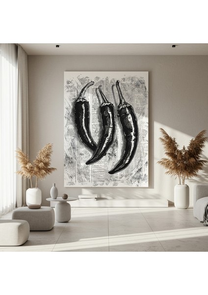 Üç Biber Soyut Sanat Tablosu fırsatları