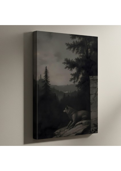 Karanlık Romantizm Kurt Illüstrasyon Tablosu