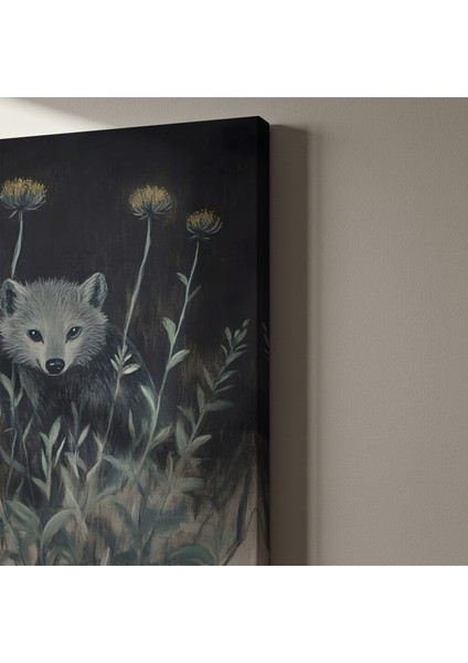 Karanlık Romantizm Tilki Illüstrasyon Tablosu indirimleri