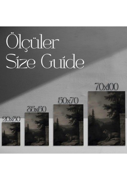 Karanlık Romantizm Kurt Illüstrasyon Tablosu modelleri