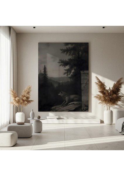 Karanlık Romantizm Kurt Illüstrasyon Tablosu fırsatları